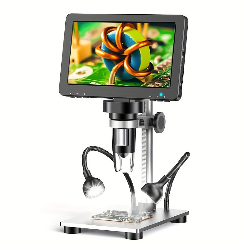 Rievbcau 7-Inch Hd Digital Microscope With 1200X Magnification - Perfect For Electronics Repair & Photography
