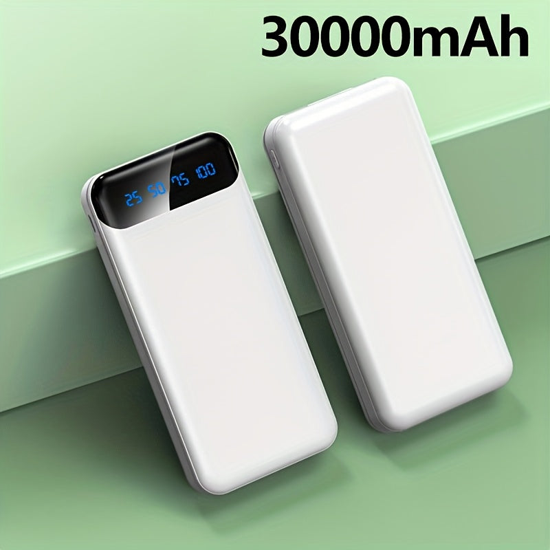 30000mAh Large Capacity Portable Power Bank, Suitable For Charging Android Electronics/mobile Phone Devices, Equipped With LED Display/dual Output Ports/multiple Colors To Choose From, Portable Emergency Power Supply Device F