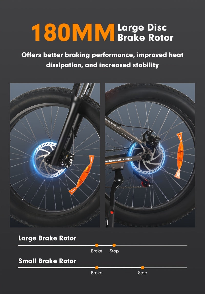 1/2 Packs Electric Bicycles, 740W Peak Brushless Motor, Adult Electric Bicycle With Full Suspension, 48V 13Ah Large Battery, Range 50-80km, 26 Inch X4.0 Fat Tire Electric Bicycle For Snow, Mountain, Sand, Road Cycling, Easter