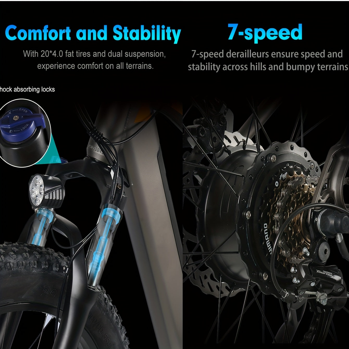 1/2 Packs Electric Bicycles, 740W Peak Brushless Motor, Adult Electric Bicycle With Full Suspension, 48V 13Ah Large Battery, Range 50-80km, 26 Inch X4.0 Fat Tire Electric Bicycle For Snow, Mountain, Sand, Road Cycling, Easter