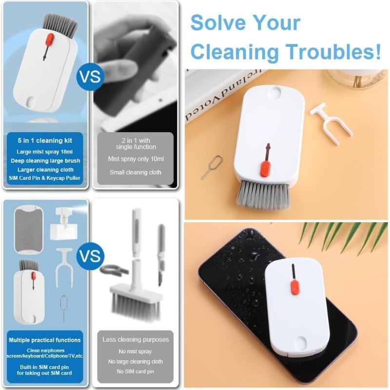 5 in 1 Electronics Cleaner Kit, with 18ml Spray Bottle Without Liquid.