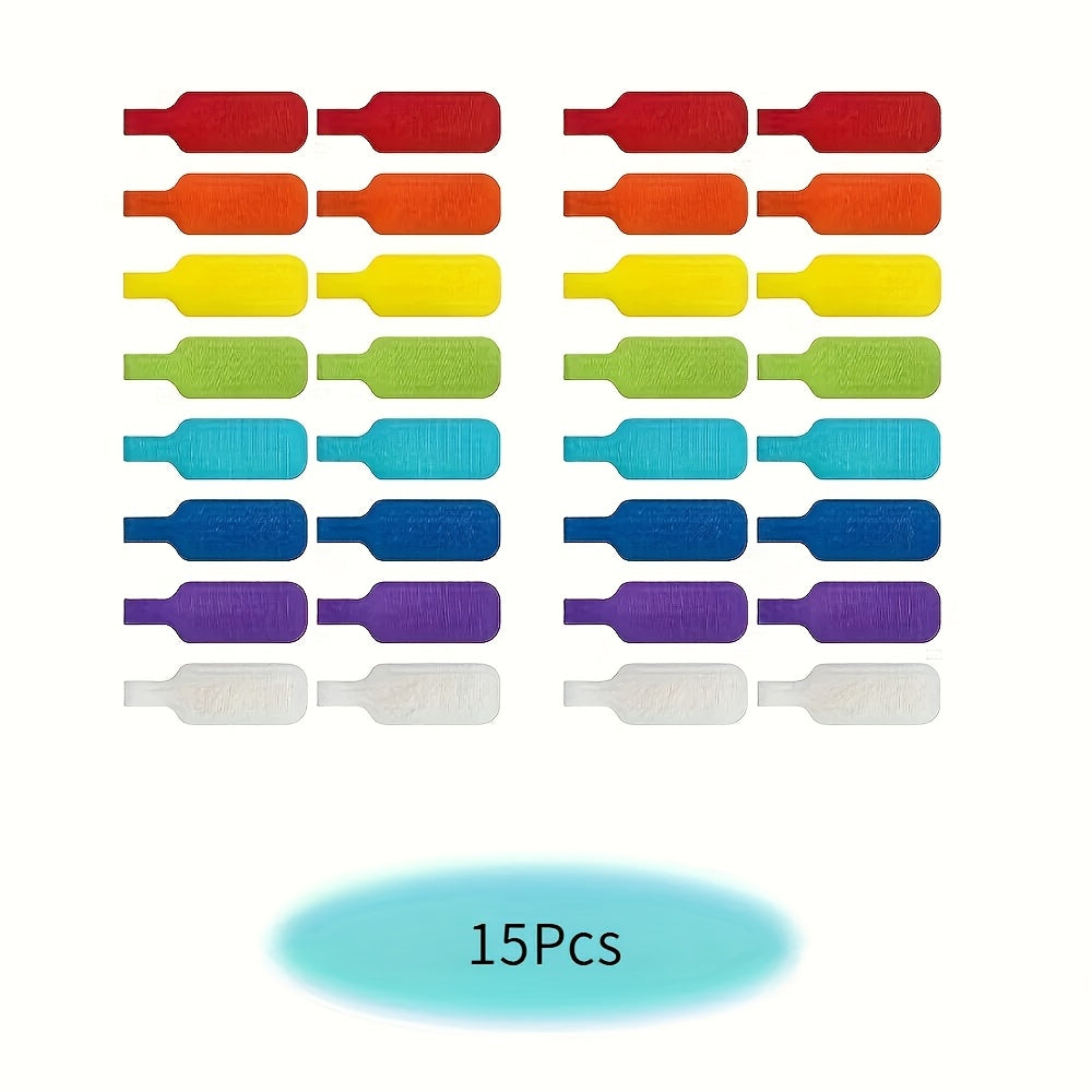 15/32pcs Multicolor Cable Label Tags, Durable Nylon Cord Organizer Straps with Writable Surface for Electronics, Computers, and Cable Management