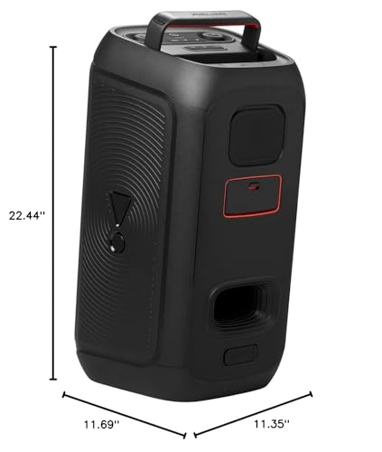 JBL PartyBox Club 120 - Portable Party Speaker with Foldable Handle, Powerful JBL Pro Sound, Futuristic lightshow, Up to 12 Hours of Play time, Splash Proof, Dual Mic & Guitar Inputs (Black)