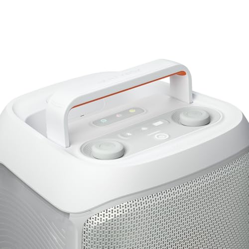 JBL PartyBox Club 120 - Portable Party Speaker with Foldable Handle, Powerful JBL Pro Sound, Futuristic lightshow, Up to 12 Hours of Play time, Splash Proof, Dual Mic & Guitar Inputs (Black)