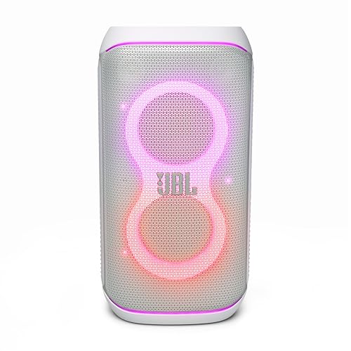 JBL PartyBox Club 120 - Portable Party Speaker with Foldable Handle, Powerful JBL Pro Sound, Futuristic lightshow, Up to 12 Hours of Play time, Splash Proof, Dual Mic & Guitar Inputs (Black)