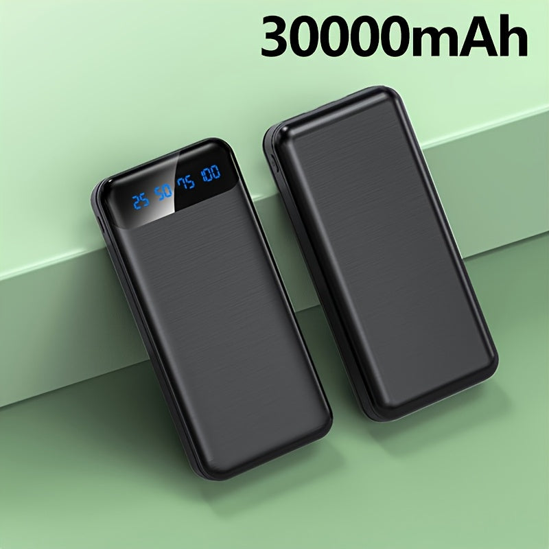 30000mAh Large Capacity Portable Power Bank, Suitable For Charging Android Electronics/mobile Phone Devices, Equipped With LED Display/dual Output Ports/multiple Colors To Choose From, Portable Emergency Power Supply Device F