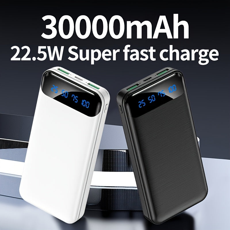30000mAh Large Capacity Portable Power Bank, Suitable For Charging Android Electronics/mobile Phone Devices, Equipped With LED Display/dual Output Ports/multiple Colors To Choose From, Portable Emergency Power Supply Device F