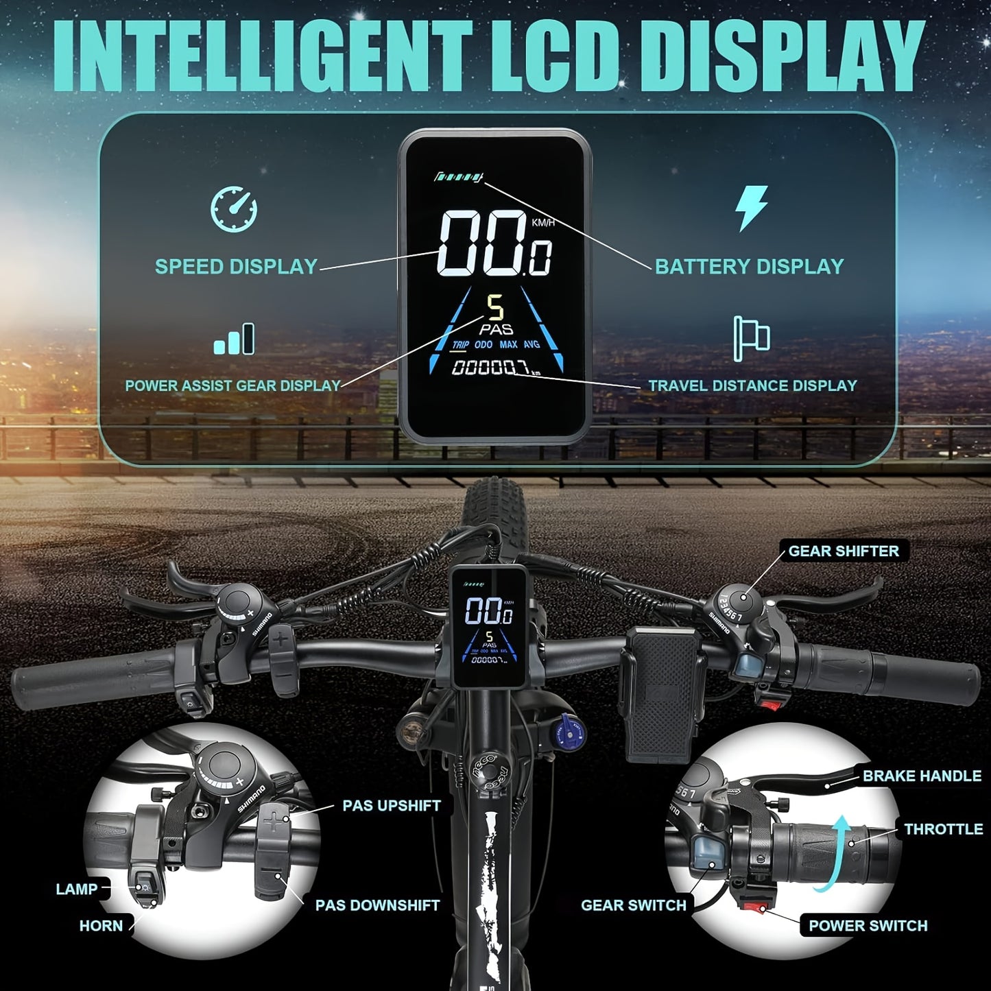 KETELES 26" Adult Electric Bike with 48V 20AH 960Wh Removable Battery, 720W Brushless Motor, 21 Speed Gears, 19.5mph Speed & 50-Mile Range, All-Aluminum Alloy Frame, Front Suspension & Disc Brakes, Black/Blue Accents - Includ