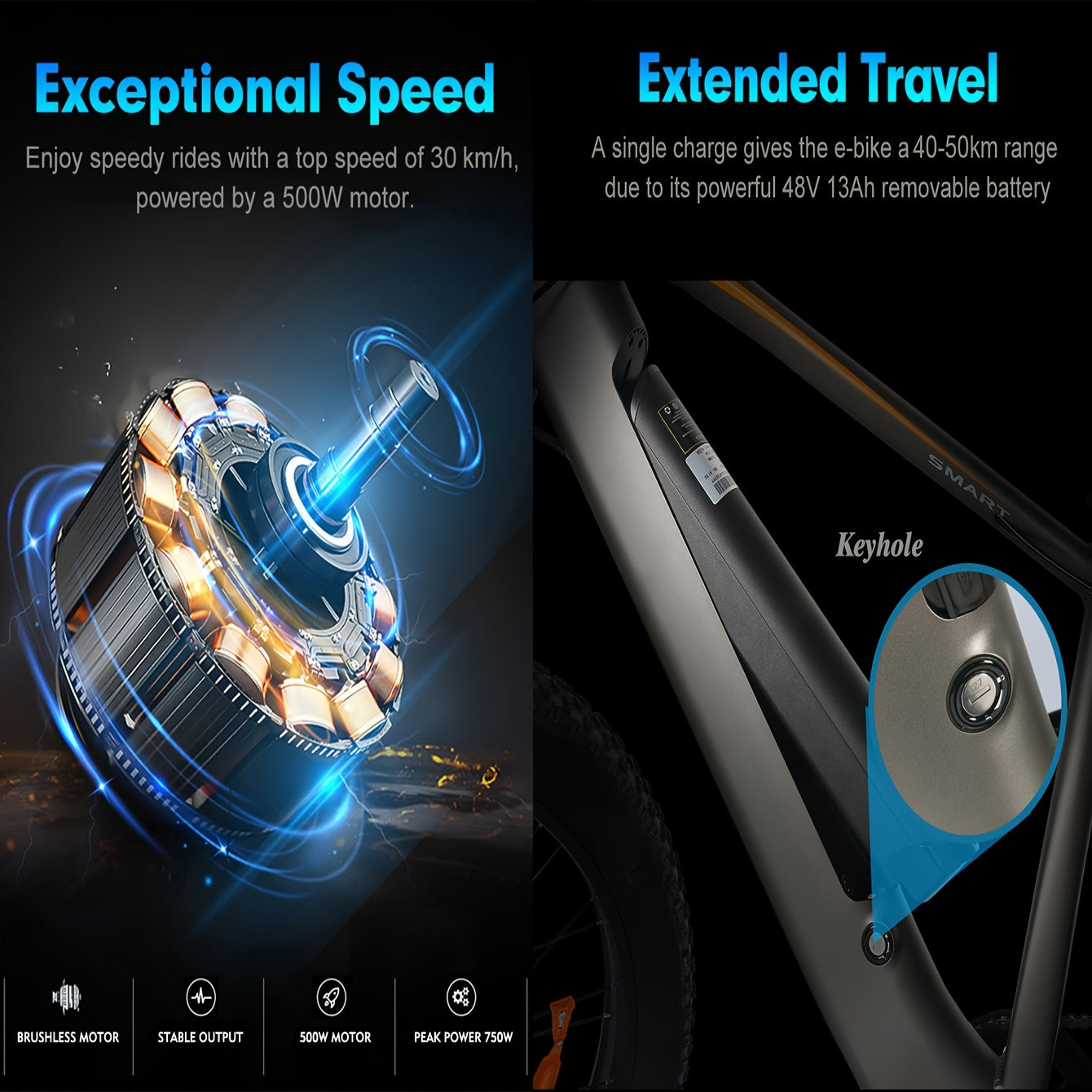 1/2 Packs Electric Bicycles, 740W Peak Brushless Motor, Adult Electric Bicycle With Full Suspension, 48V 13Ah Large Battery, Range 50-80km, 26 Inch X4.0 Fat Tire Electric Bicycle For Snow, Mountain, Sand, Road Cycling, Easter