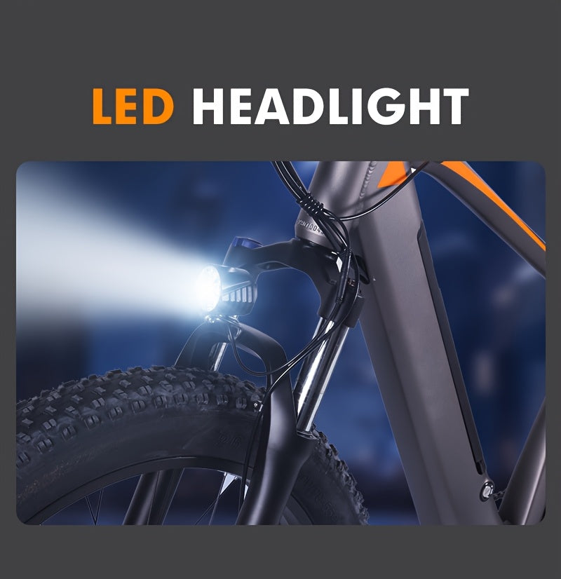 1/2 Packs Electric Bicycles, 740W Peak Brushless Motor, Adult Electric Bicycle With Full Suspension, 48V 13Ah Large Battery, Range 50-80km, 26 Inch X4.0 Fat Tire Electric Bicycle For Snow, Mountain, Sand, Road Cycling, Easter