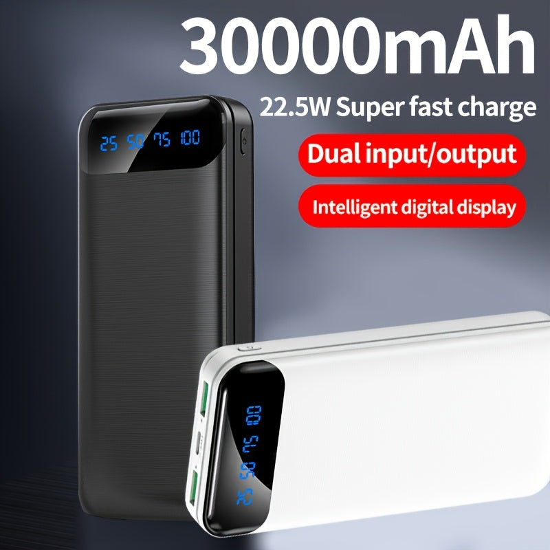30000mAh Large Capacity Portable Power Bank, Suitable For Charging Android Electronics/mobile Phone Devices, Equipped With LED Display/dual Output Ports/multiple Colors To Choose From, Portable Emergency Power Supply Device F
