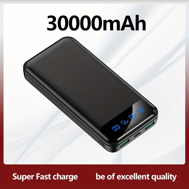 30000mAh Large Capacity Portable Power Bank, Suitable For Charging Android Electronics/mobile Phone Devices, Equipped With LED Display/dual Output Ports/multiple Colors To Choose From, Portable Emergency Power Supply Device F