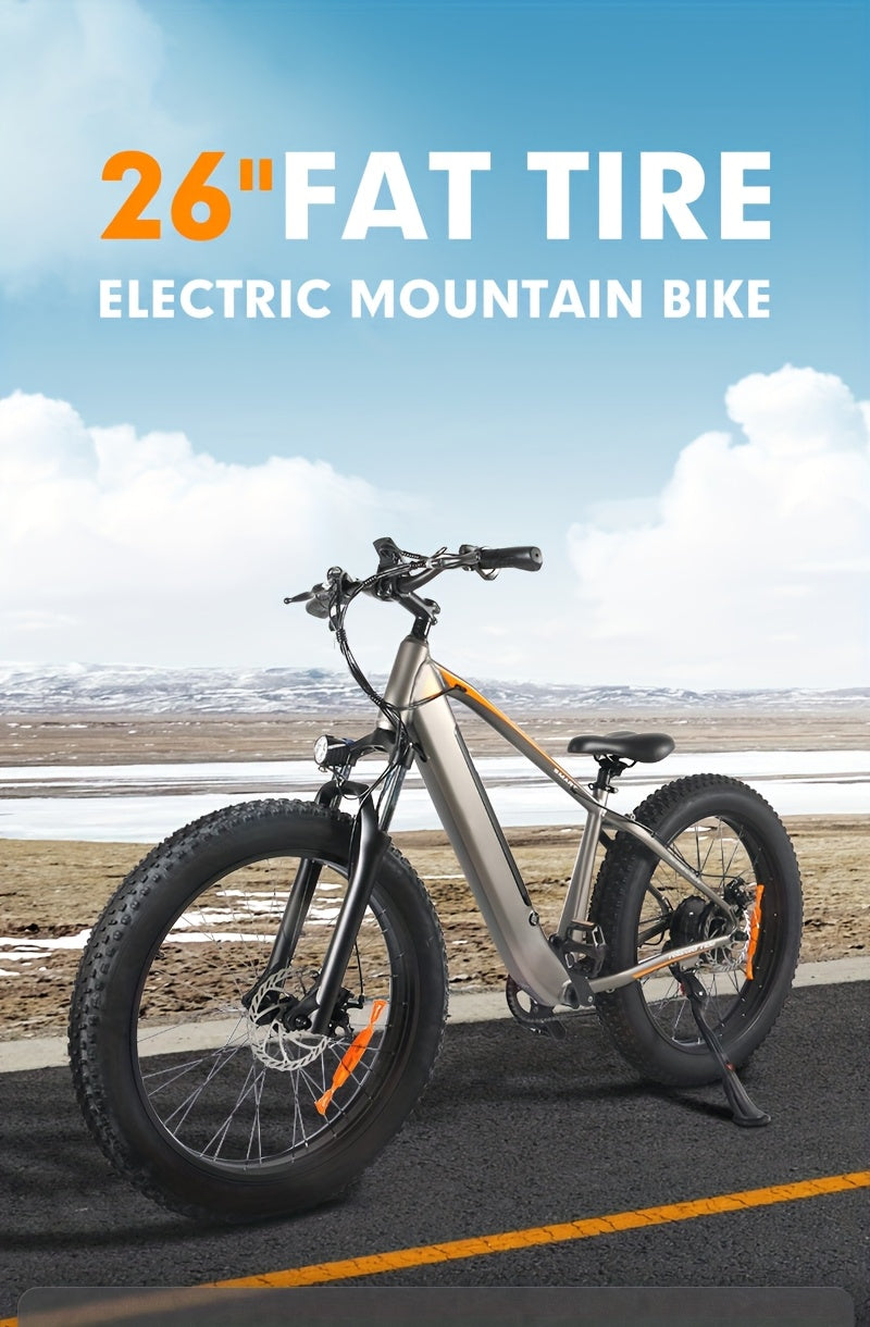 1/2 Packs Electric Bicycles, 740W Peak Brushless Motor, Adult Electric Bicycle With Full Suspension, 48V 13Ah Large Battery, Range 50-80km, 26 Inch X4.0 Fat Tire Electric Bicycle For Snow, Mountain, Sand, Road Cycling, Easter