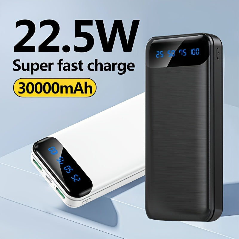 30000mAh Large Capacity Portable Power Bank, Suitable For Charging Android Electronics/mobile Phone Devices, Equipped With LED Display/dual Output Ports/multiple Colors To Choose From, Portable Emergency Power Supply Device F