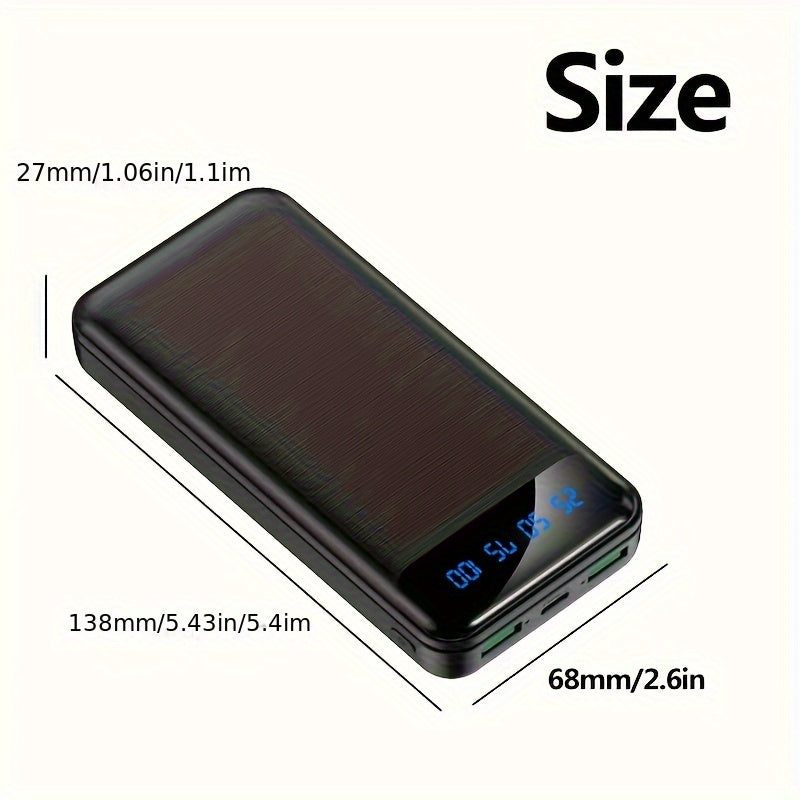 30000mAh Large Capacity Portable Power Bank, Suitable For Charging Android Electronics/mobile Phone Devices, Equipped With LED Display/dual Output Ports/multiple Colors To Choose From, Portable Emergency Power Supply Device F
