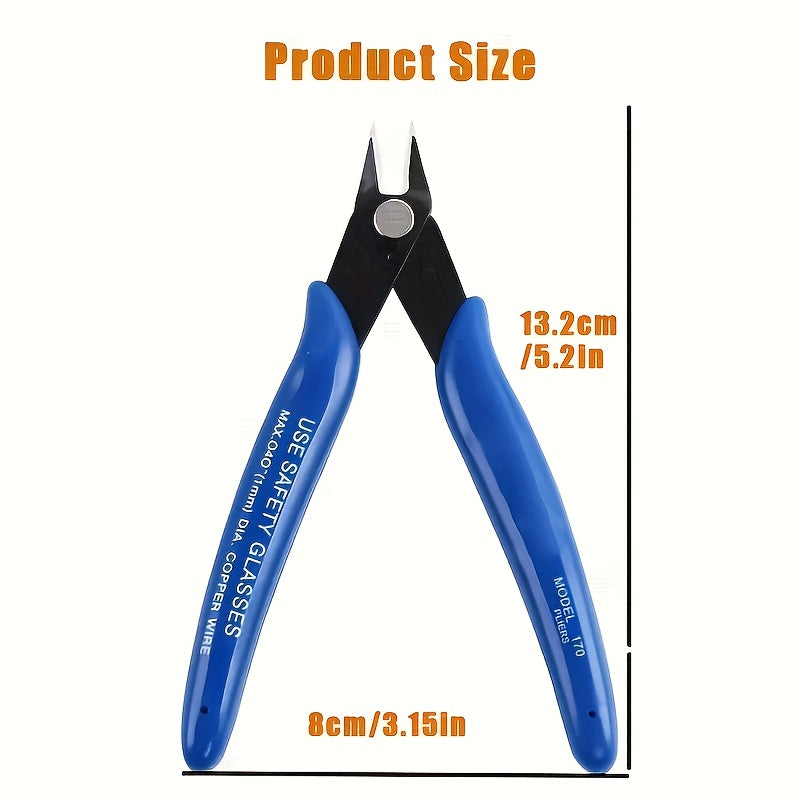 Chrome Vanadium Steel Electronics Cutting Pliers - Precision Wire & Jewelry Tool For PCB Repair/Diy