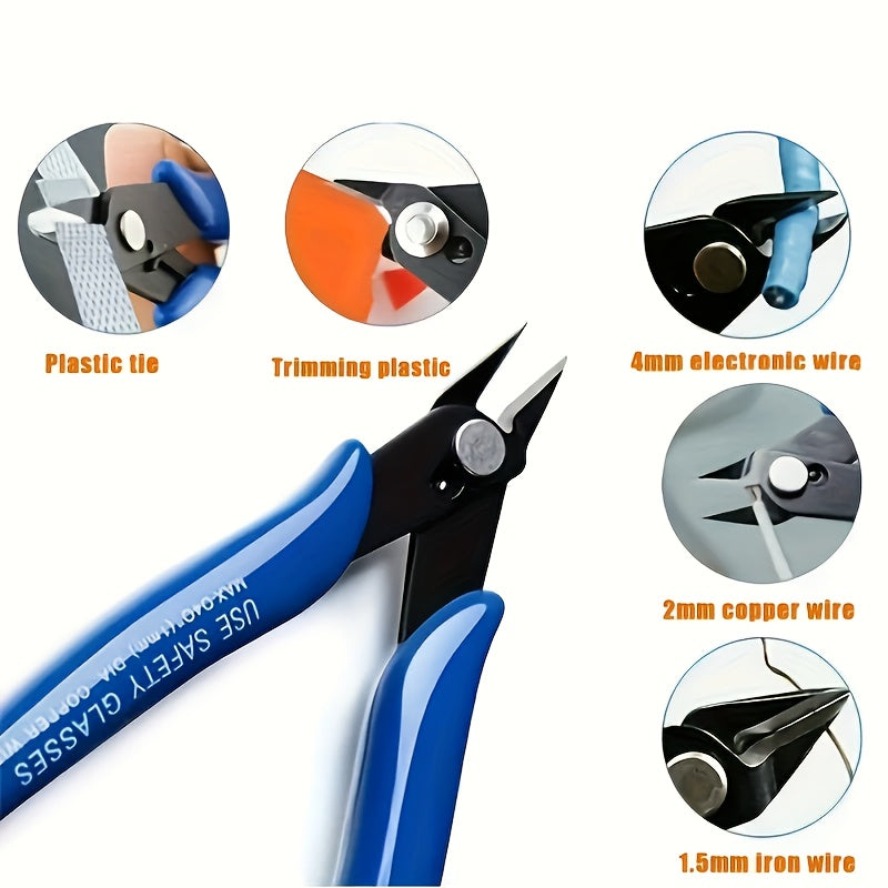 Chrome Vanadium Steel Electronics Cutting Pliers - Precision Wire & Jewelry Tool For PCB Repair/Diy