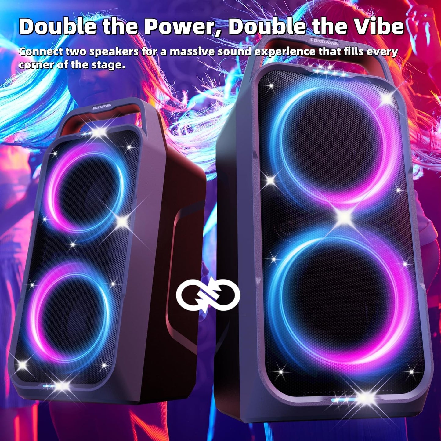 Portable Bluetooth Speaker: 240W Peak Powerful Loud Sound Deep Bass Wireless Boombox Large Subwoofer 15 Hours Battery Life Fast Charging with Led Light Show for Party Outdoor Camping Backyard