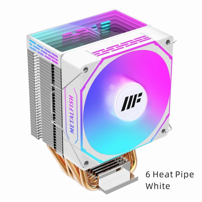 METALFISH ZH1400 CPU Cooler 4 HeatPipes 4PIN PWM Silent ARGB Fan For Intel 1700 1200 115X 1366 2011 AM5 AM4 AM3 x99 x79