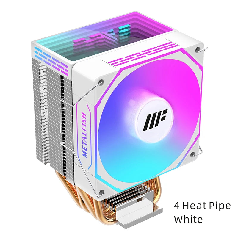 METALFISH ZH1400 CPU Cooler 4 HeatPipes 4PIN PWM Silent ARGB Fan For Intel 1700 1200 115X 1366 2011 AM5 AM4 AM3 x99 x79